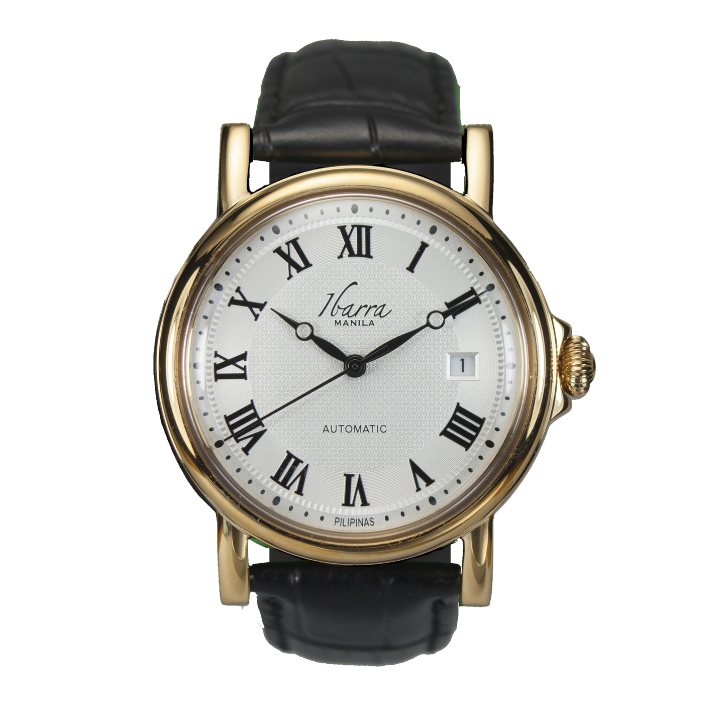 MARIANO (GOLD) 38MM AUTOMATIC DRESS WATCH (BLACK STRAP)