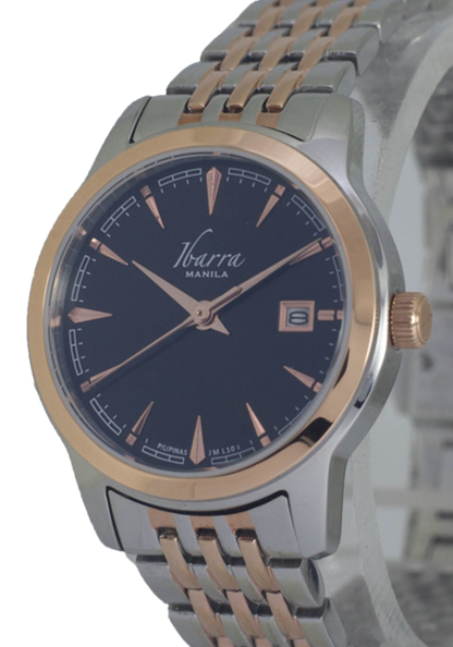 RIVERA 29MM QUARTZ TWO-TONE ROSE GOLD WATCH (BLACK DIAL)